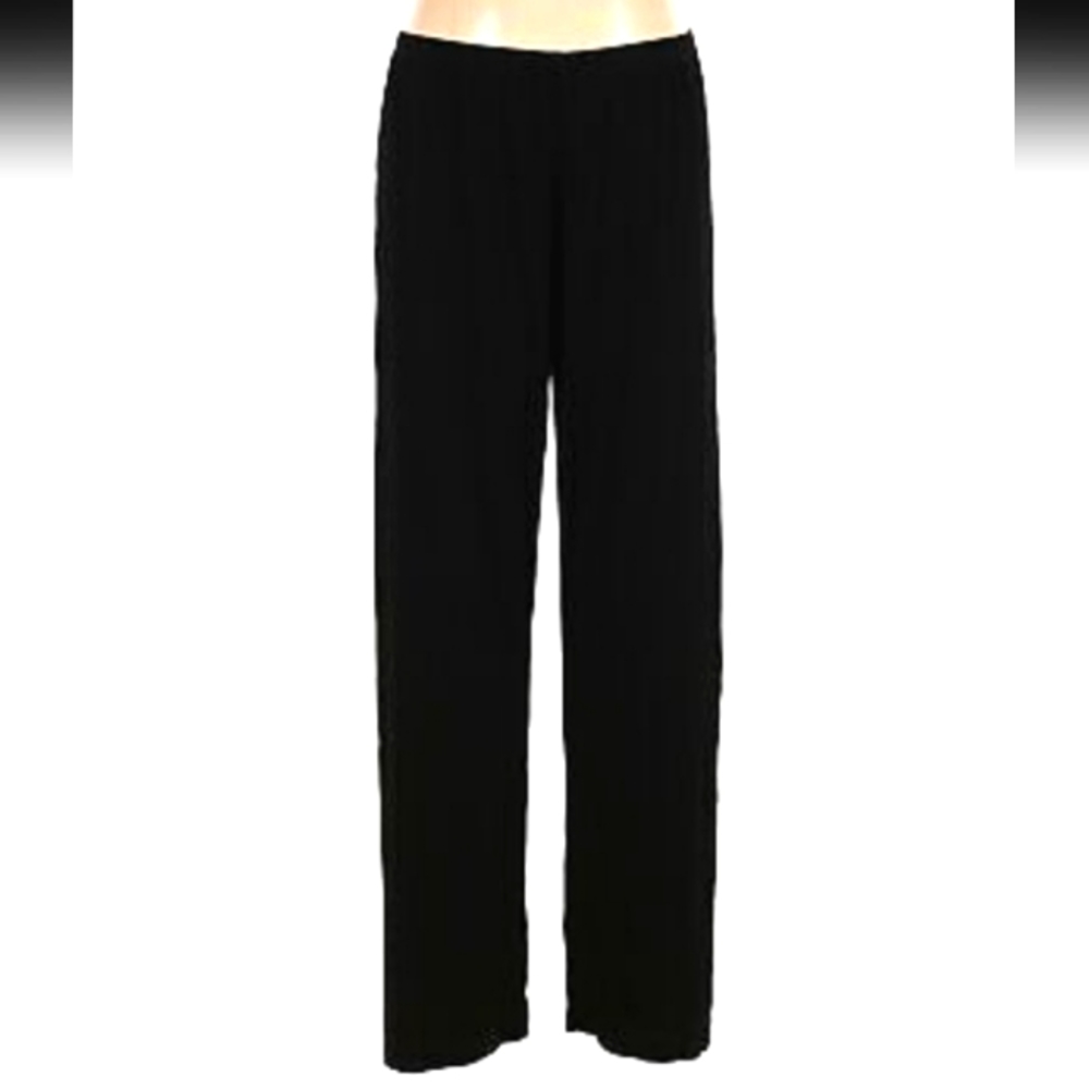 Tanjay Petites Black Dress Pants Flowy with Elastic Waist Sz 6P